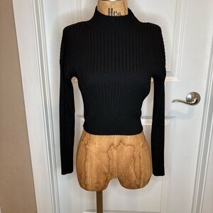 Cropped Mock Neck Sweater